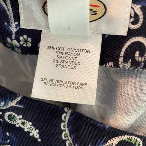 Vintage blue floral flat front high-rise pants - Picture 8 of 11